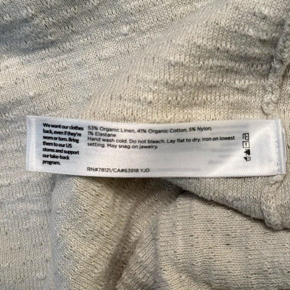 Eileen Fisher Organic Cotton Linen Slub Hooded Cardigan in Bone Cream White XS - Picture 8 of 10